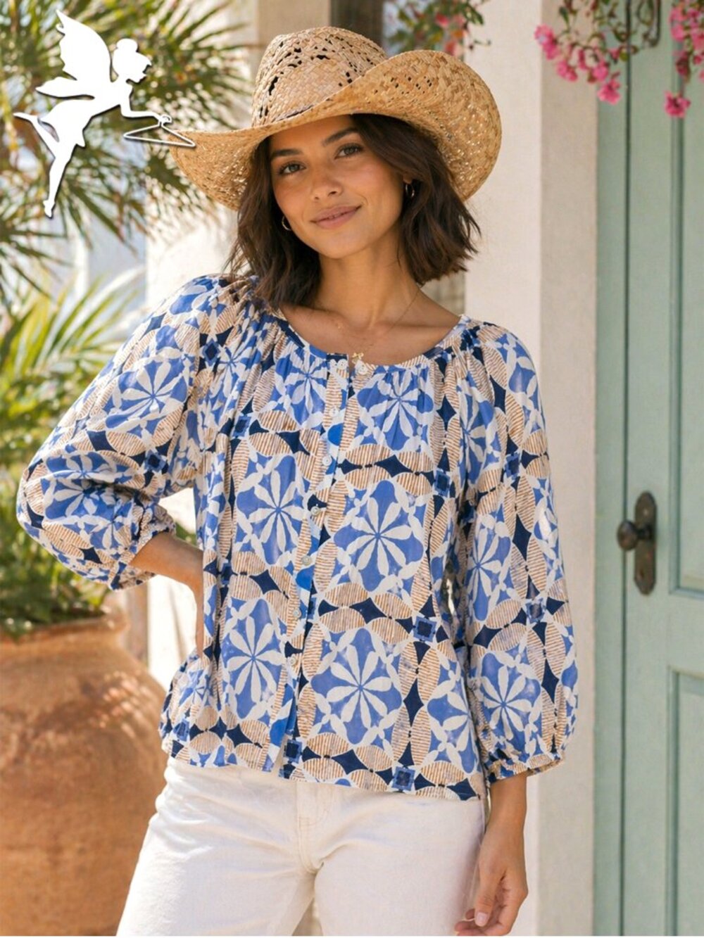 MAREA BY LIZ JOY Sophie Button Front Blouse